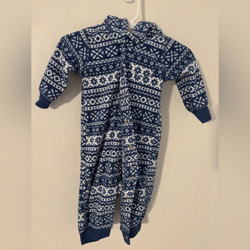 Carter's Navy and White Patterned Footie